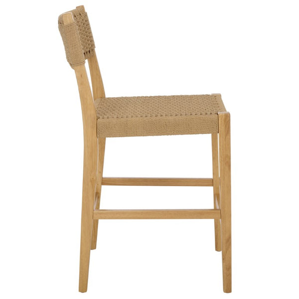 Safavieh Dutton Woven Rattan Counter Stool Natural Finish for Kitchen Islands and Breakfast Bars BST9200A