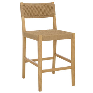 Safavieh Dutton Woven Rattan Counter Stool Natural Finish for Kitchen Islands and Breakfast Bars BST9200A