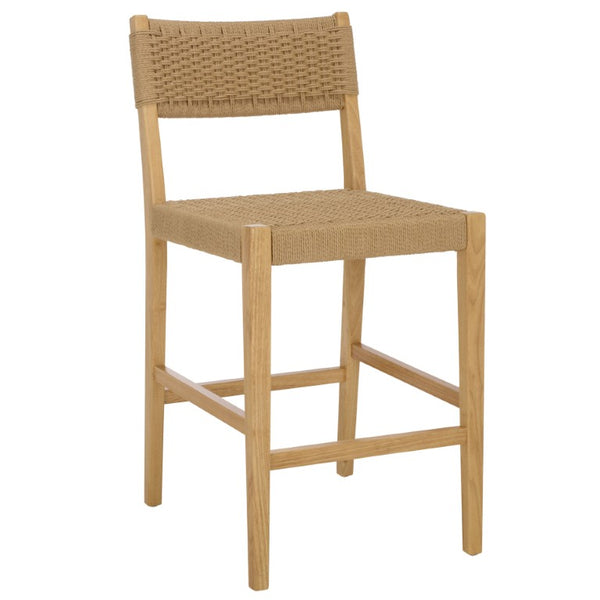 Safavieh Dutton Woven Rattan Counter Stool Natural Finish for Kitchen Islands and Breakfast Bars BST9200A