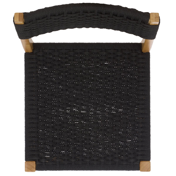 Safavieh Dutton Woven Counter Stool - Stylish Natural Frame With Intricate Woven Paper Cord Design Black ,Natural Wood,Paper Cord Bst9200b
