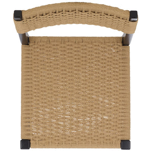 Safavieh Dutton Woven Counter Stool - Stylish Natural Frame With Intricate Woven Paper Cord Design Natural ,Black Wood,Paper Cord Bst9200c