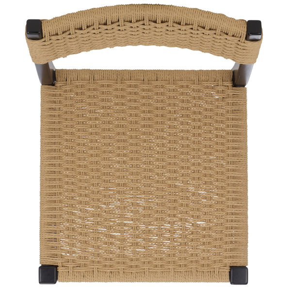 Safavieh Dutton Woven Counter Stool - Stylish Natural Frame With Intricate Woven Paper Cord Design Natural ,Black Wood,Paper Cord Bst9200c
