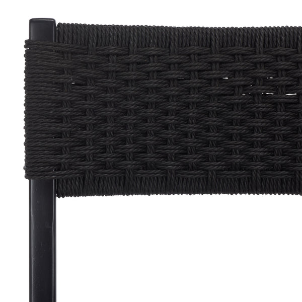 Safavieh Dutton Woven Counter Stool - Stylish Natural Frame With Intricate Woven Paper Cord Design Black ,Black Wood,Paper Cord Bst9200d