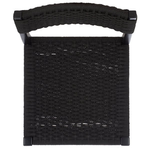 Safavieh Dutton Woven Counter Stool - Stylish Natural Frame With Intricate Woven Paper Cord Design Black ,Black Wood,Paper Cord Bst9200d