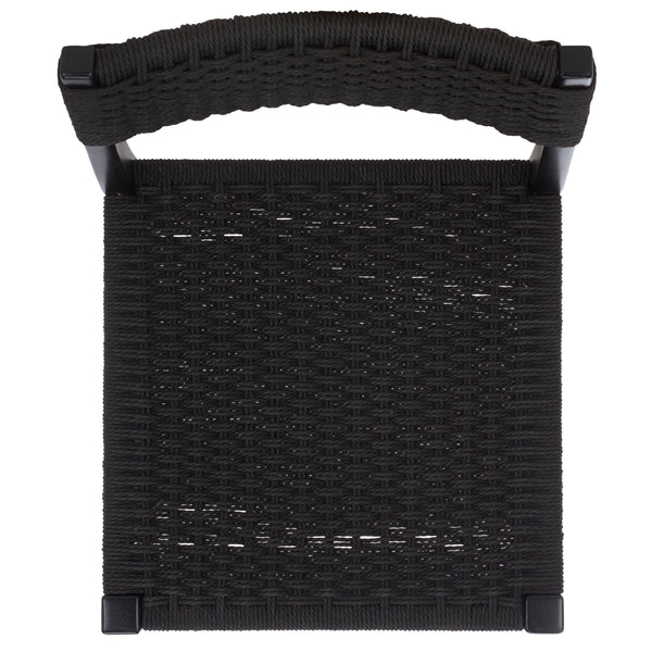 Safavieh Dutton Woven Counter Stool - Stylish Natural Frame With Intricate Woven Paper Cord Design Black ,Black Wood,Paper Cord Bst9200d