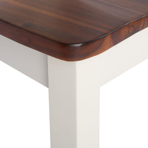 Safavieh YURI Counter Stool Set of 2 - Modern Ladder-Back Design in White & Natural for Stylish Seating BST9211A-SET2