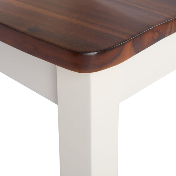 Safavieh YURI Counter Stool Set of 2 - Modern Ladder-Back Design in White & Natural for Stylish Seating BST9211A-SET2