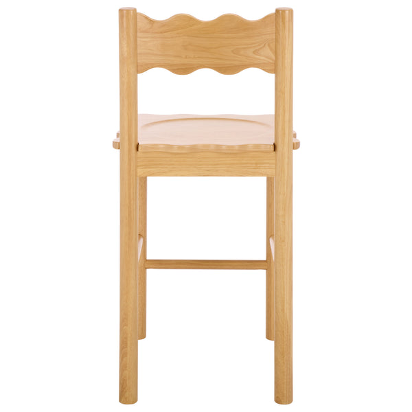 Nolly Scallop Counter Chair With Ergonomic Contour, Sculptural Back & Durable Wood For Kitchens