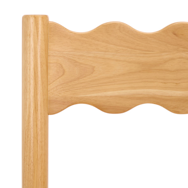 Nolly Scallop Counter Chair With Ergonomic Contour, Sculptural Back & Durable Wood For Kitchens