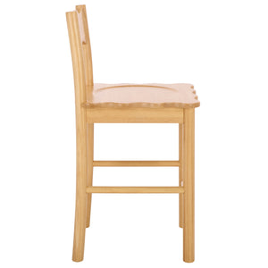 Nolly Scallop Counter Chair With Ergonomic Contour, Sculptural Back & Durable Wood For Kitchens
