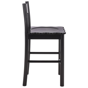 Safavieh Nolly Scalloped Back Counter Stool Sculptural Matte Black Kitchen Island Seating BST9212B