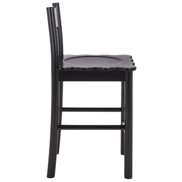 Safavieh Nolly Scalloped Back Counter Stool Sculptural Matte Black Kitchen Island Seating BST9212B