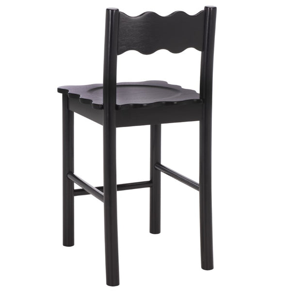 Safavieh Nolly Scalloped Back Counter Stool Sculptural Matte Black Kitchen Island Seating BST9212B