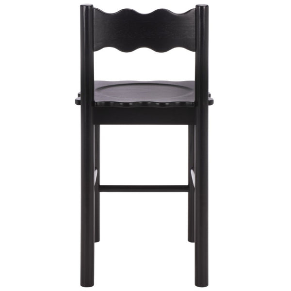 Safavieh Nolly Scalloped Back Counter Stool Sculptural Matte Black Kitchen Island Seating BST9212B