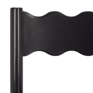 Safavieh Nolly Scalloped Back Counter Stool Sculptural Matte Black Kitchen Island Seating BST9212B