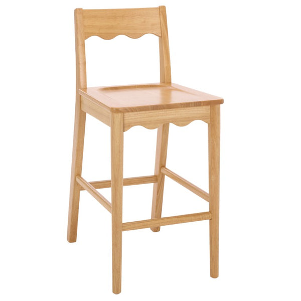 Safavieh Rosetty Scalloped Wood Counter Stool Sculptural Kitchen Island Seating Farmhouse Style Natural BST9213A
