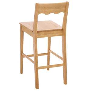 Safavieh Rosetty Scalloped Wood Counter Stool Sculptural Kitchen Island Seating Farmhouse Style Natural BST9213A