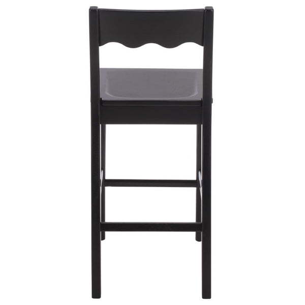 Safavieh Rosetty Scalloped Wood Counter Stool Sculptural Kitchen Island Seating Farmhouse Style Black BST9213B