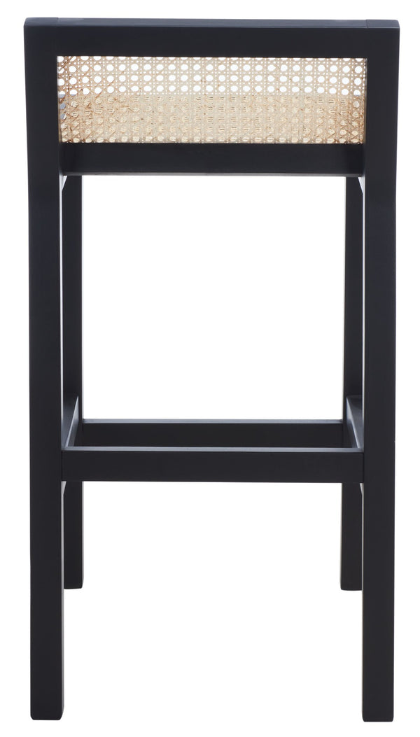 Safavieh Saito Low Back Cane Counter Stool – Stylish Coastal Design With Ergonomic Comfort For Any Space Black/Natural BST9500A