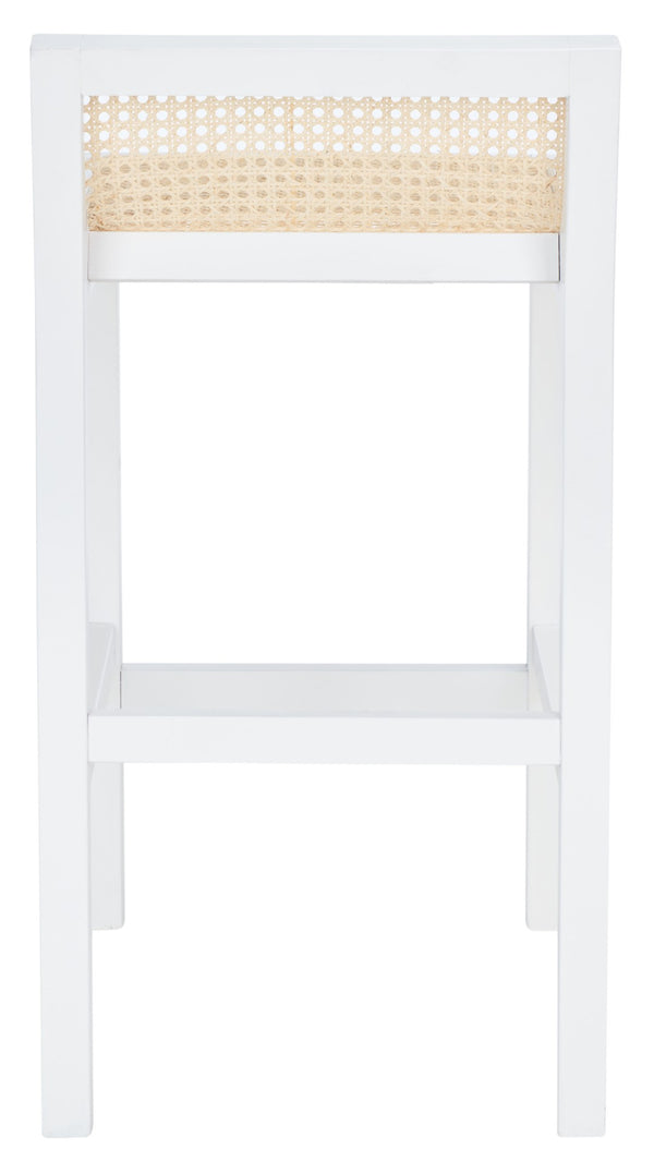 Safavieh Saito Low Back Cane Counter Stool – Stylish Coastal Design With Ergonomic Comfort For Any Space White/Natural BST9500B