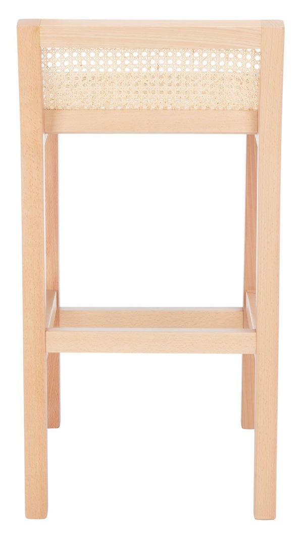 Safavieh Saito Low Back Cane Counter Stool – Stylish Coastal Design With Ergonomic Comfort For Any Space Natural/Natural BST9500C