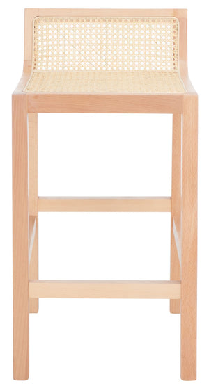 Safavieh Saito Low Back Cane Counter Stool – Stylish Coastal Design With Ergonomic Comfort For Any Space Natural/Natural BST9500C