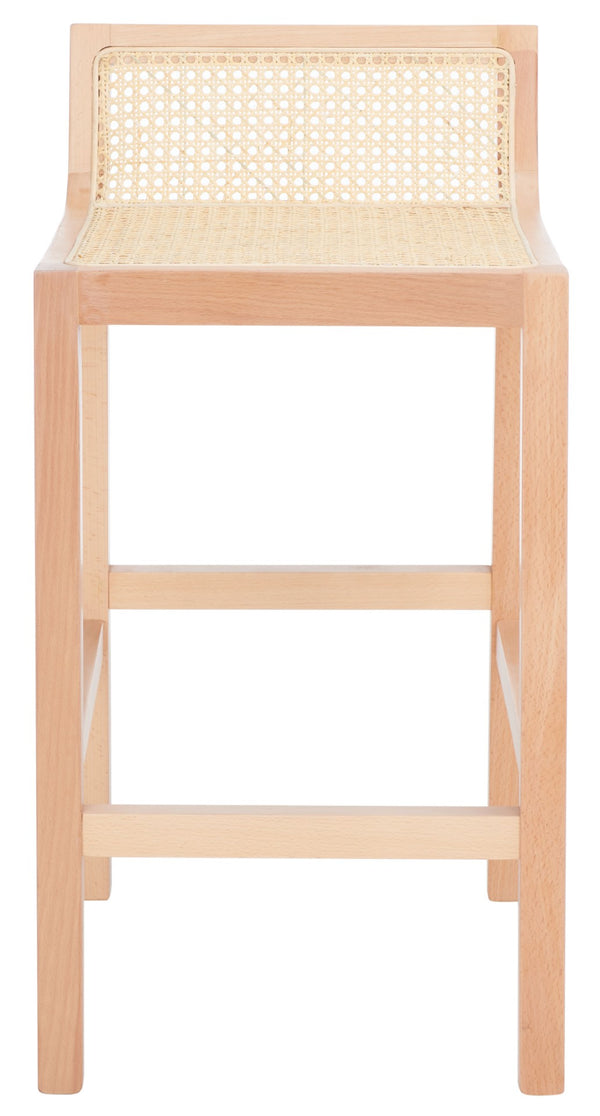 Safavieh Saito Low Back Cane Counter Stool – Stylish Coastal Design With Ergonomic Comfort For Any Space Natural/Natural BST9500C