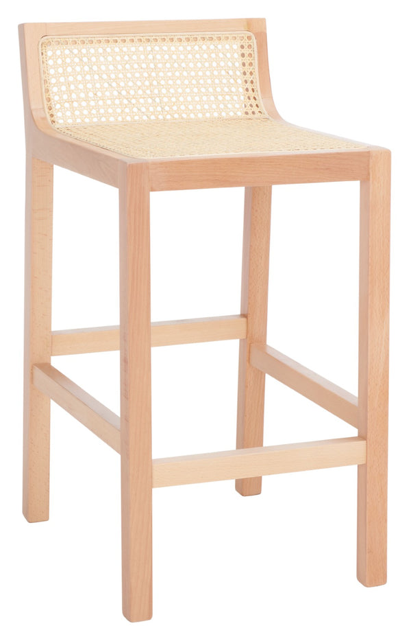Safavieh Saito Low Back Cane Counter Stool – Stylish Coastal Design With Ergonomic Comfort For Any Space Natural/Natural BST9500C