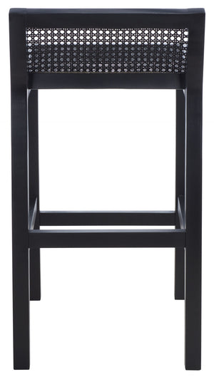 Safavieh Saito Low Back Cane Counter Stool – Stylish Coastal Design With Ergonomic Comfort For Any Space Black BST9500D