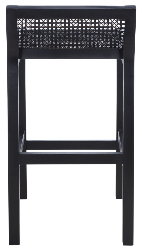 Safavieh Saito Low Back Cane Counter Stool – Stylish Coastal Design With Ergonomic Comfort For Any Space Black BST9500D