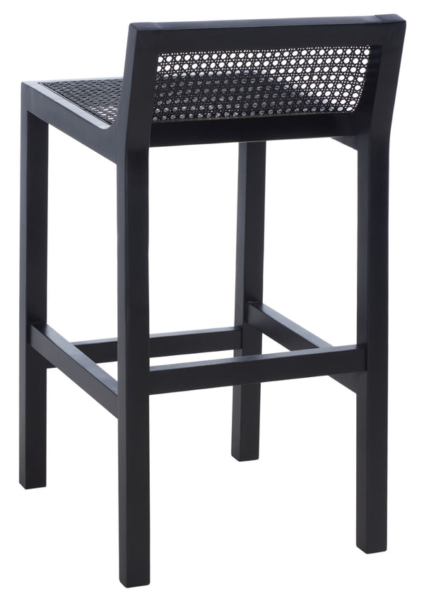 Safavieh Saito Low Back Cane Counter Stool – Stylish Coastal Design With Ergonomic Comfort For Any Space Black BST9500D