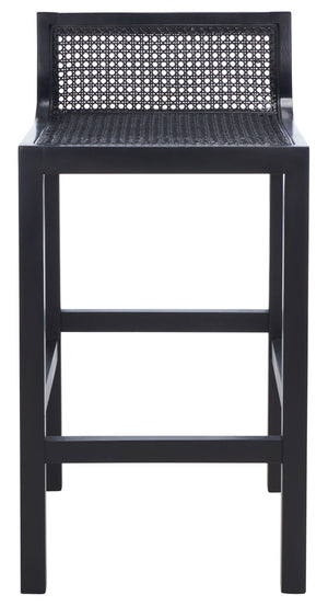 Safavieh Saito Low Back Cane Counter Stool – Stylish Coastal Design With Ergonomic Comfort For Any Space Black BST9500D