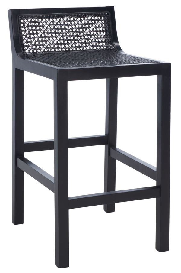 Safavieh Saito Low Back Cane Counter Stool – Stylish Coastal Design With Ergonomic Comfort For Any Space Black BST9500D