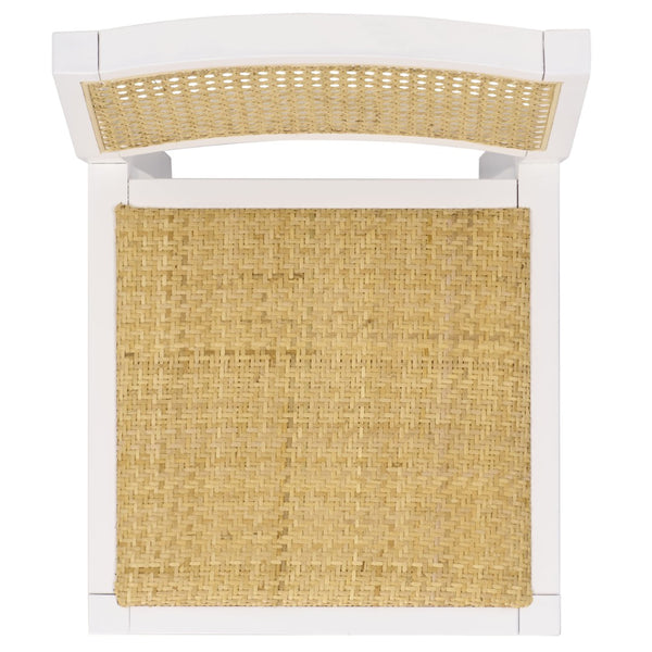 Safavieh Seika Contemporary Rattan Bar Stool – Stylish Cane Seat & Beech Wood Frame For Coastal Elegance White/Natural BST9503B