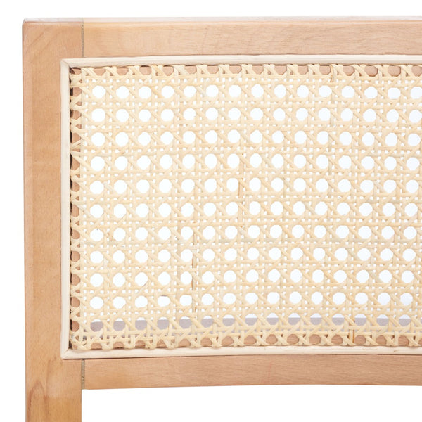 Safavieh Seika Contemporary Rattan Bar Stool – Stylish Cane Seat & Beech Wood Frame For Coastal Elegance Natural/Natural BST9503C