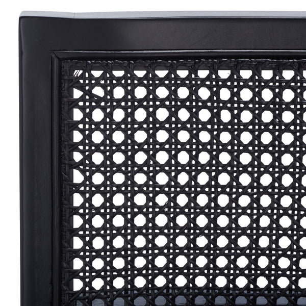 Safavieh Seika Contemporary Rattan Bar Stool – Stylish Cane Seat & Beech Wood Frame For Coastal Elegance Black BST9503D