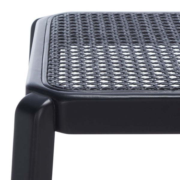Safavieh Silus Backless Counter Stool – Elegant Coastal Design With Cane Rattan Seat For Modern Spaces Black BST9504D