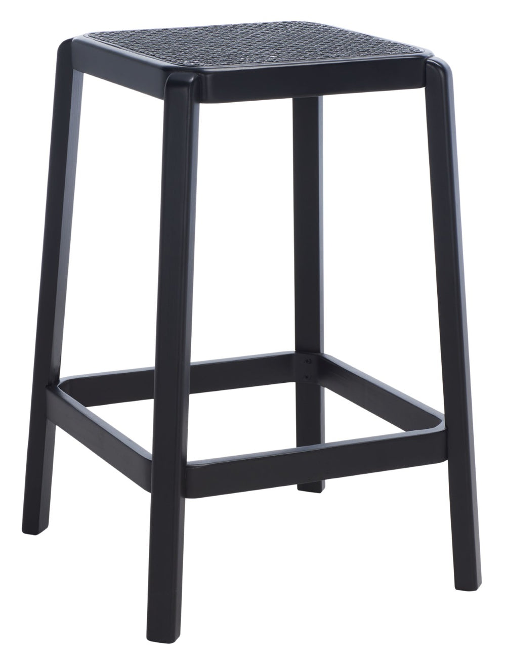 Safavieh Silus Backless Counter Stool – Elegant Coastal Design With Cane Rattan Seat For Modern Spaces Black BST9504D