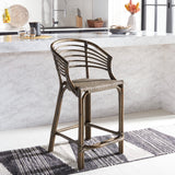 Safavieh Annika Rattan Counter Stool Dark Brown BST9907A