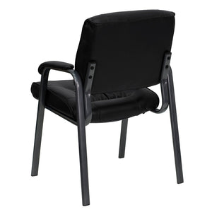 English Elm Haeger Executive Side Reception Chair - Plush Upholstery, Ergonomic Design & Durable Frame for Comfort Black LeatherSoft/Titanium Gray Frame BT-1404-BKGY-GG