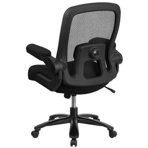 English Elm Big Office Chair | Ergonomic Heavy-Duty Mesh Executive Chair with Lumbar Support for Comfort Black Fabric BT-20180-GG