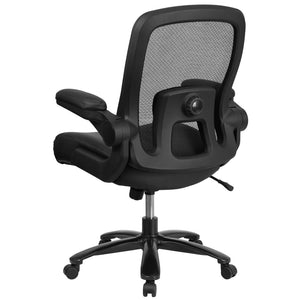 English Elm Big Office Chair | Ergonomic Heavy-Duty Mesh Executive Chair with Lumbar Support for Comfort Black LeatherSoft BT-20180-LEA-GG