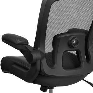 English Elm Big Office Chair | Ergonomic Heavy-Duty Mesh Executive Chair with Lumbar Support for Comfort Black LeatherSoft BT-20180-LEA-GG