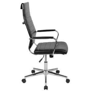 English Elm Hansel High Back Executive Chair - Luxurious Black LeatherSoft, Ergonomic Design & Stylish Comfort BT-20595H-1-BK-GG