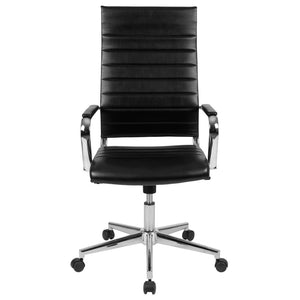 English Elm Hansel High Back Executive Chair - Luxurious Black LeatherSoft, Ergonomic Design & Stylish Comfort BT-20595H-1-BK-GG