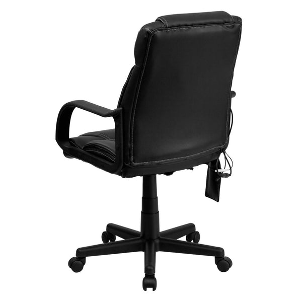 English Elm Laverne Mid-Back Ergonomic Office Chair with Massage, LeatherSoft Upholstery, and 360° Swivel Mobility BT-2690P-GG