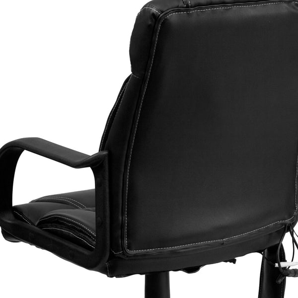 English Elm Laverne Mid-Back Ergonomic Office Chair with Massage, LeatherSoft Upholstery, and 360° Swivel Mobility BT-2690P-GG