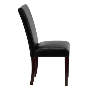 English Elm Godrich Stylish Black LeatherSoft Upholstered Parsons Chair - Compact, Durable & Easy to Clean BT-350-BK-LEA-023-GG
