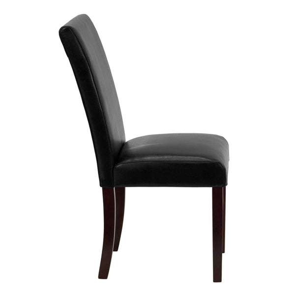 English Elm Godrich Stylish Black LeatherSoft Upholstered Parsons Chair - Compact, Durable & Easy to Clean BT-350-BK-LEA-023-GG