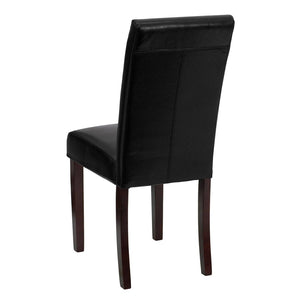 English Elm Godrich Stylish Black LeatherSoft Upholstered Parsons Chair - Compact, Durable & Easy to Clean BT-350-BK-LEA-023-GG